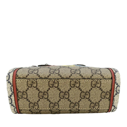 GUCCI Exquisite Mini GG Supreme Canvas Vertical Tote Shoulder Bag Beige