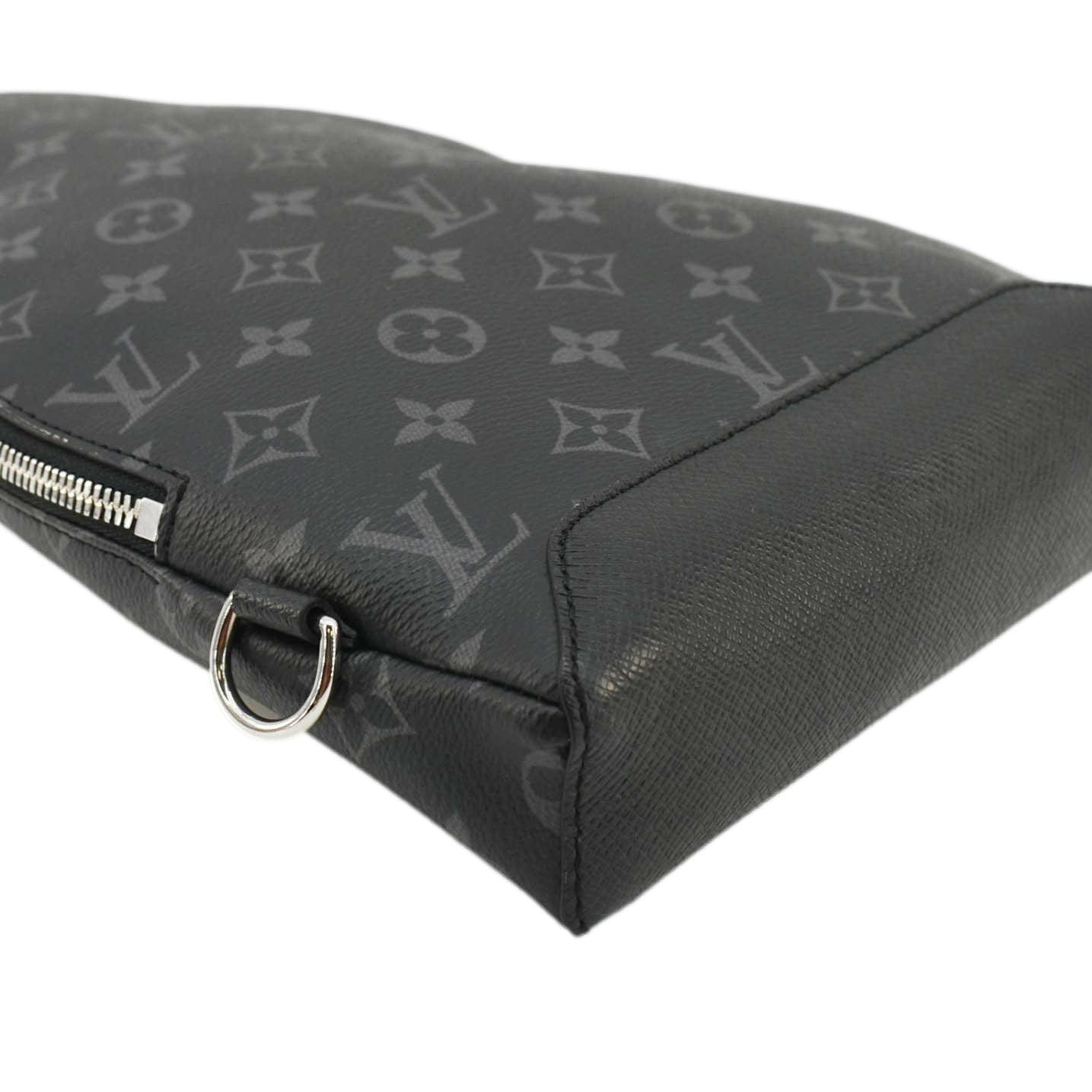 LOUIS VUITTON Duo Slingbag Taigarama Crossbody Bag Black