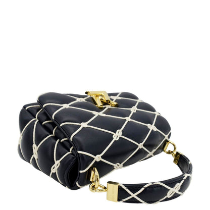LOUIS VUITTON GO-14 MM Malletage Leather Shoulder Bag Navy Blue