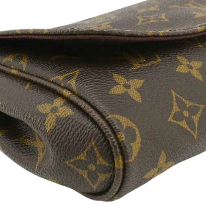 LOUIS VUITTON Favorite MM Monogram Canvas Shoulder Bag Brown