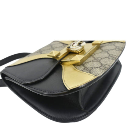 GUCCI Ogilide GG Supreme Canvas Shoulder Bag Gold 500781