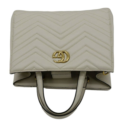 GUCCI GG Marmont Calfskin Matelasse Leather Shoulder Bag Off White 448054