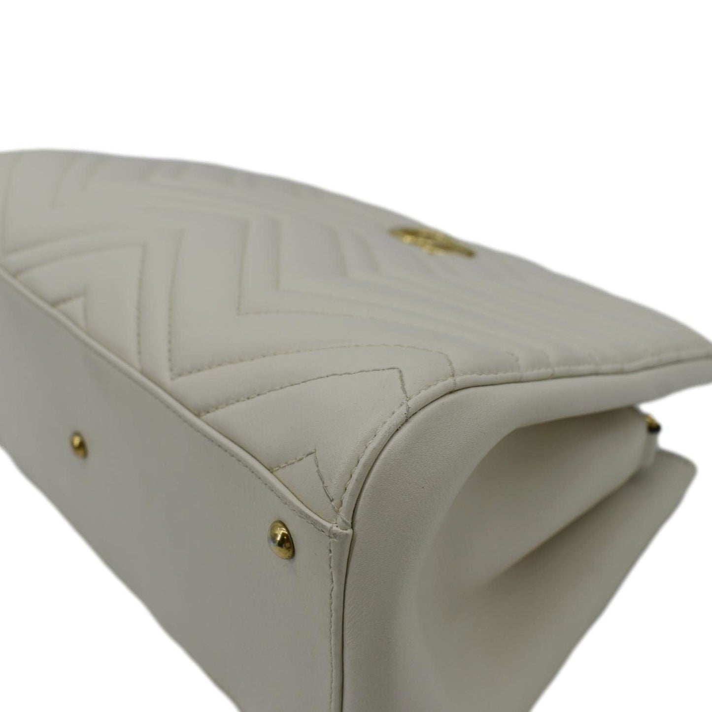 GUCCI GG Marmont Calfskin Matelasse Leather Shoulder Bag Off White 448054