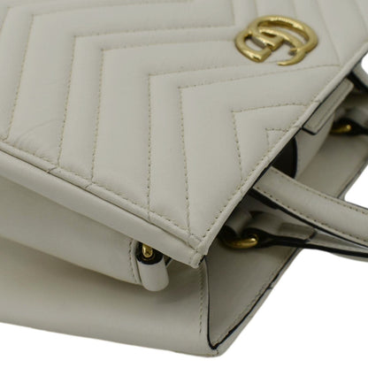 GUCCI GG Marmont Calfskin Matelasse Leather Shoulder Bag Off White 448054