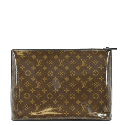 LOUIS VUITTON Pochette Cosmos Monogram Glaze Canvas Pouch Brown