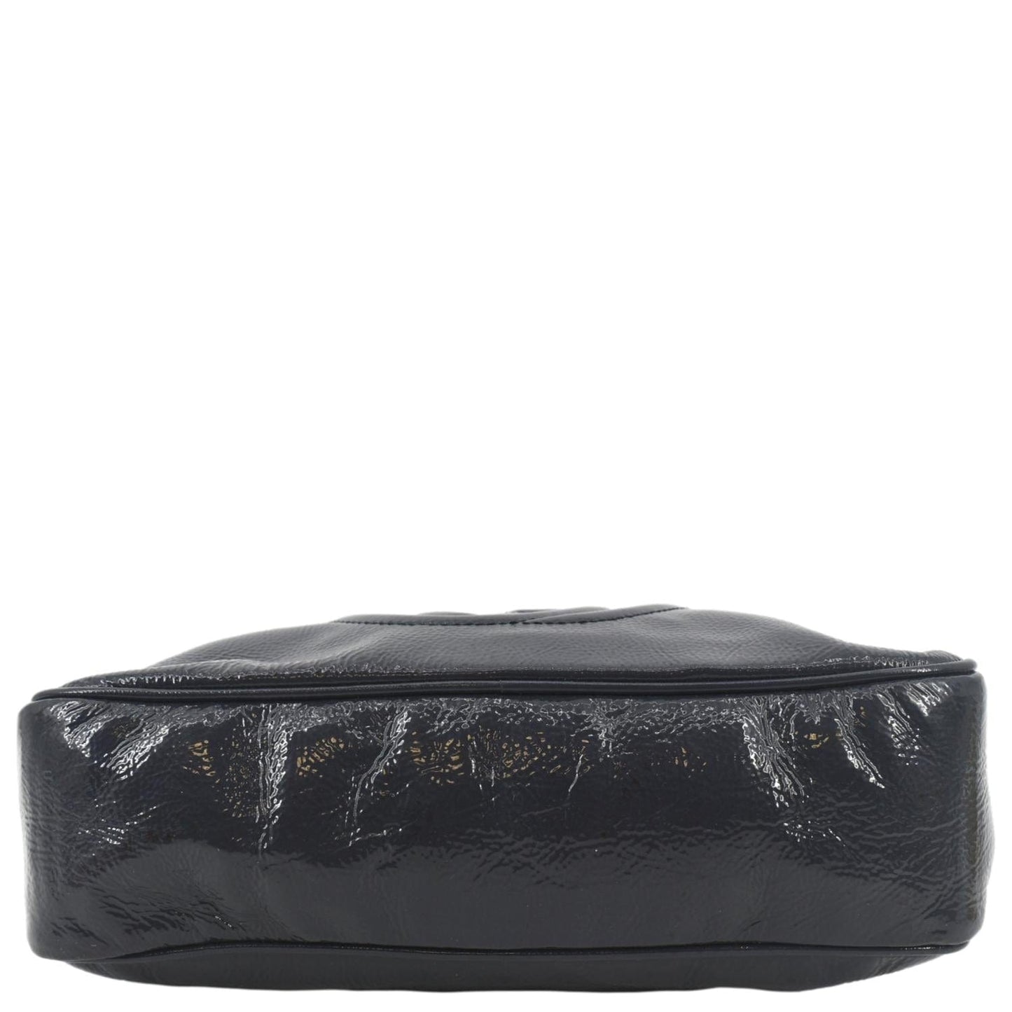 GUCCI Soho Leather Chain Shoulder Bag Navy Blue 308983