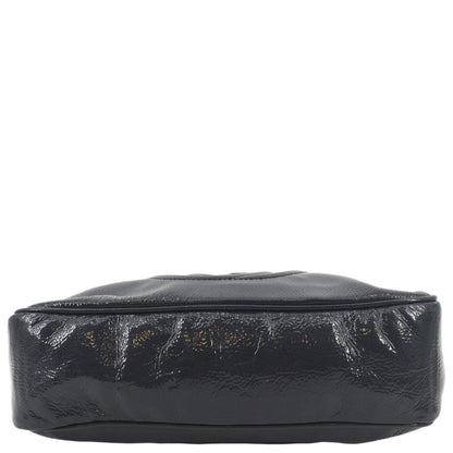 GUCCI Soho Leather Chain Shoulder Bag Navy Blue 308983
