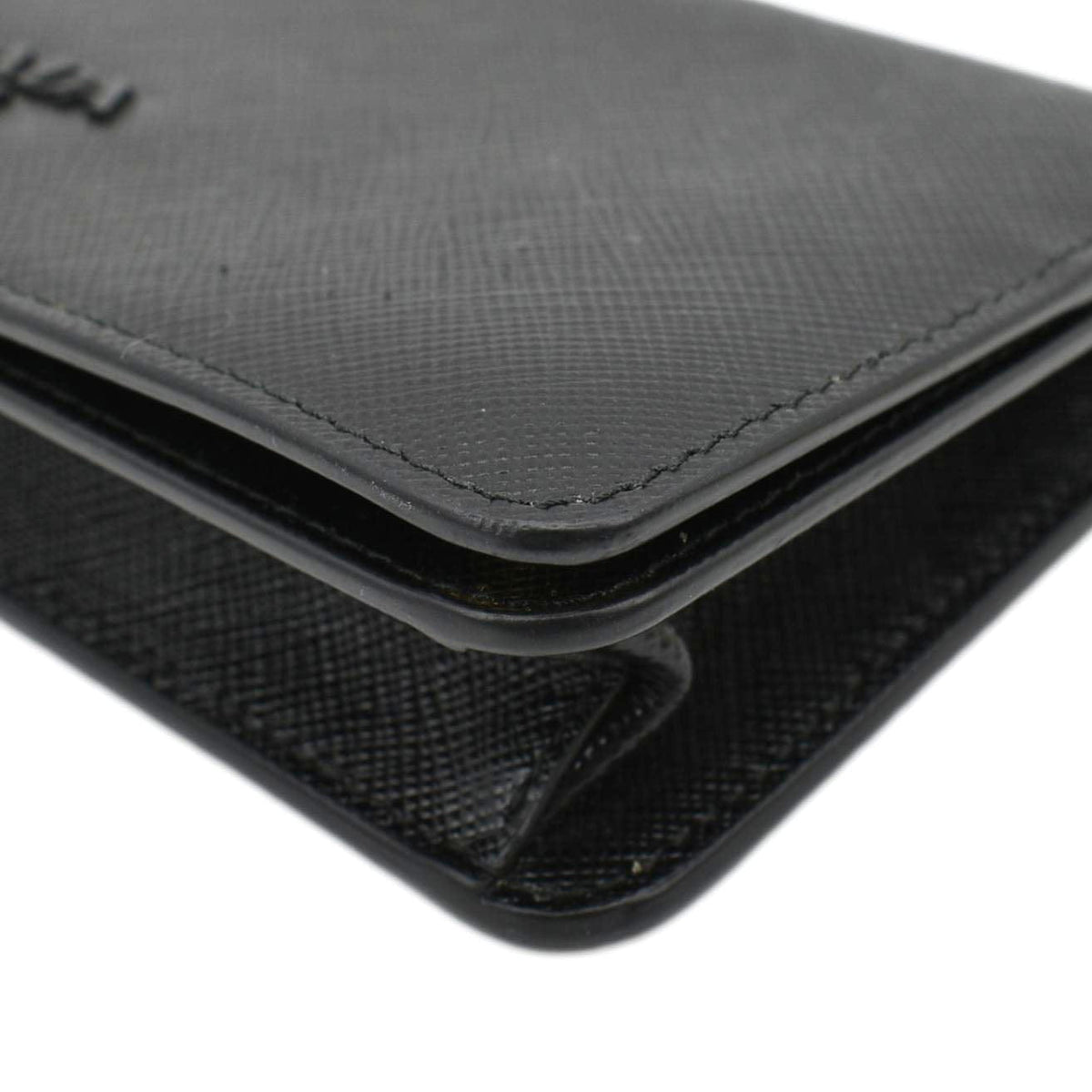 PRADA Saffiano Leather Crossbody Wallet Black