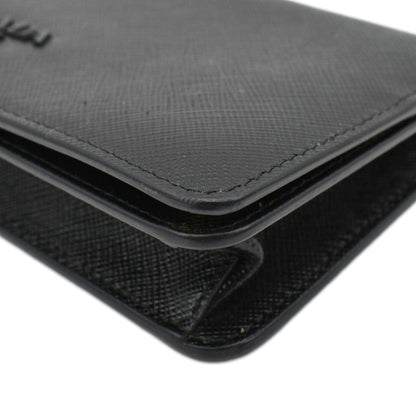 PRADA Saffiano Leather Crossbody Wallet Black