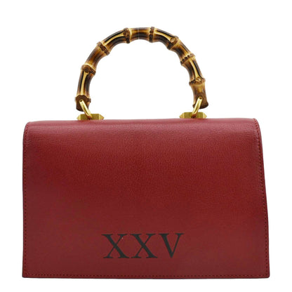 GUCCI Ottilia Leather Top Handle Shoulder Bag Red 488715