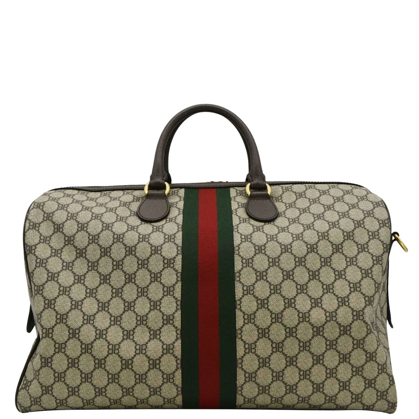 GUCCI X BALENCIAGA Ophidia Carry-On Supreme BB Web Duffle Bag Beige 680124