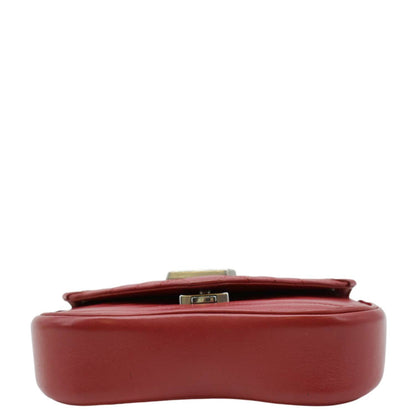 LOUIS VUITTON New Wave Chain MM Leather Shoulder Bag Red