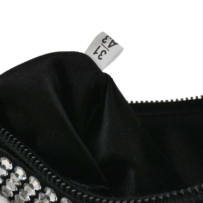 PRADA Mini Re-Edition 2000 Crystal Embellished Satin Tote Bag Black