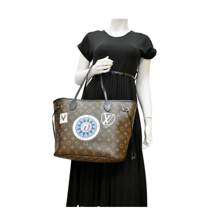 LOUIS VUITTON Neverfull My LV World Tour Monogram Canvas Tote Bag Brown