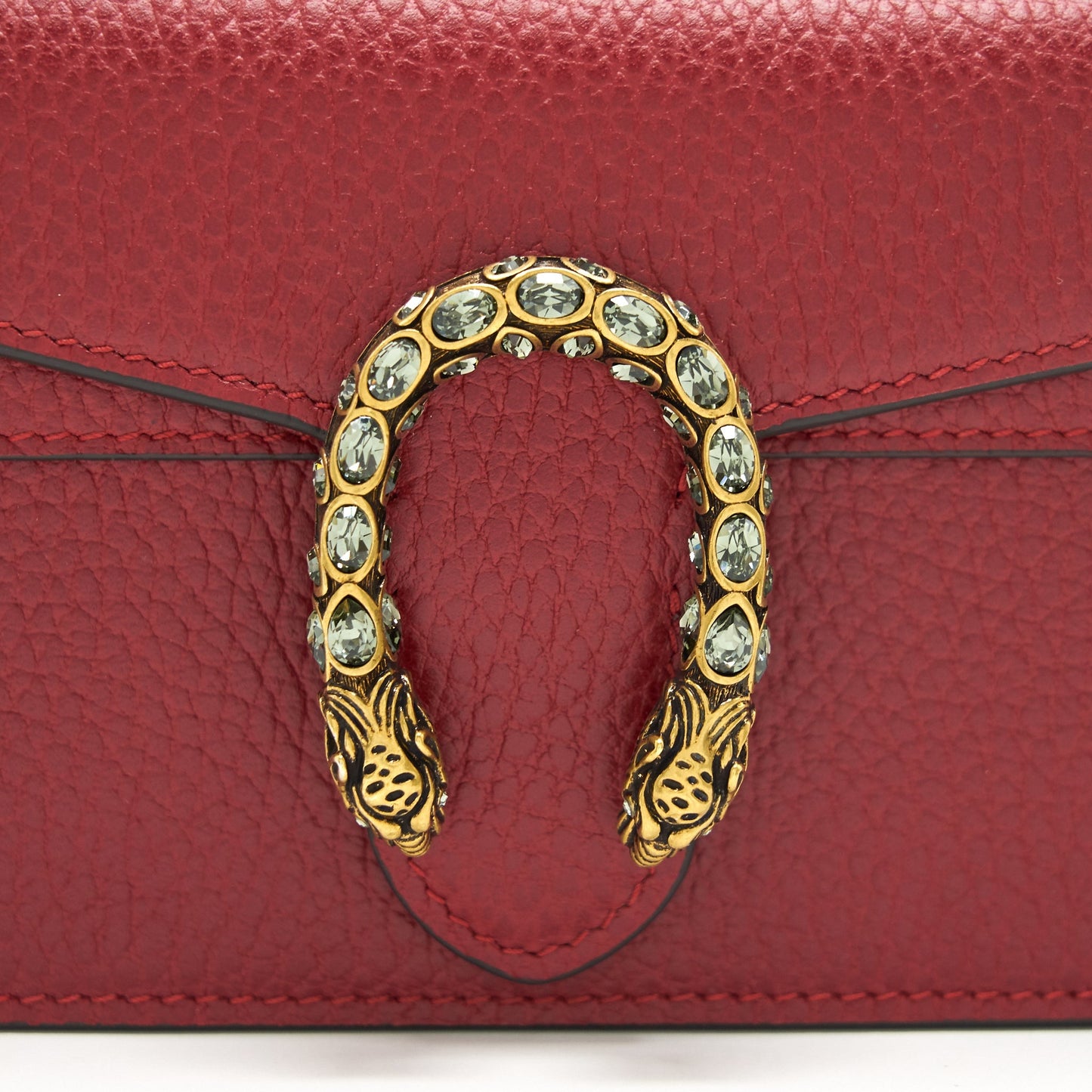 Gucci Dionysus Leather Super Mini Bag Red