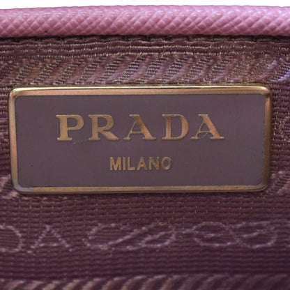 PRADA Galleria Double-Zip Medium Saffiano Leather Tote Bag Pink