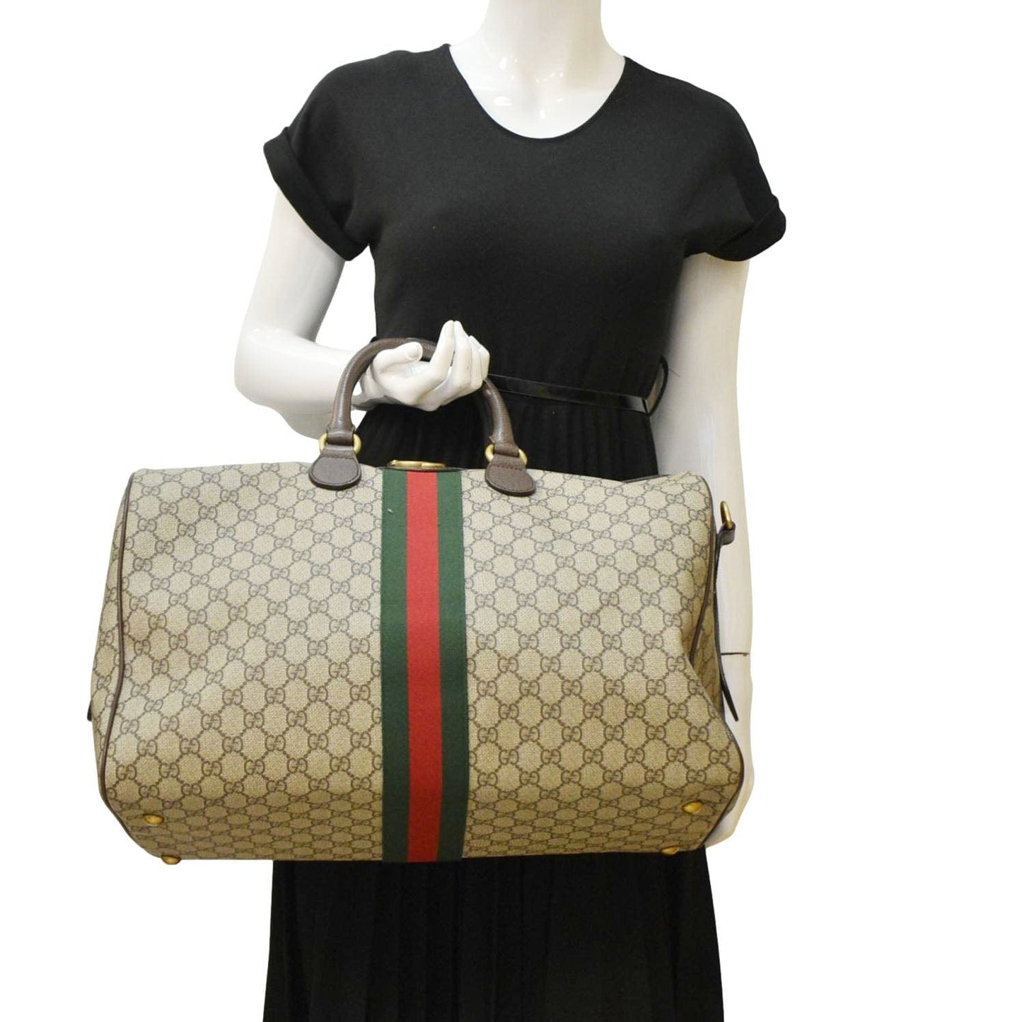 GUCCI Ophidia Carry-on Medium GG Supreme Canvas Duffle Bag Beige 547953