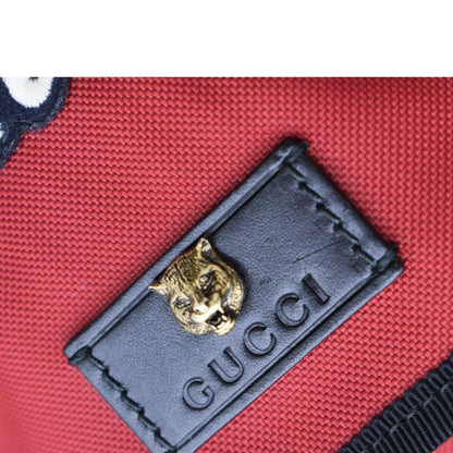 GUCCI Techno Embroidered Canvas Web Backpack Bag Red  450982