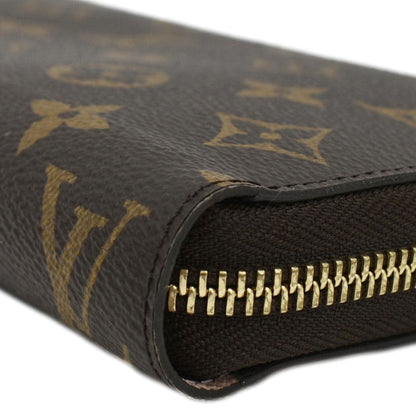 LOUIS VUITTON Zip Around Monogram Canvas Wallet Rose Ballerine