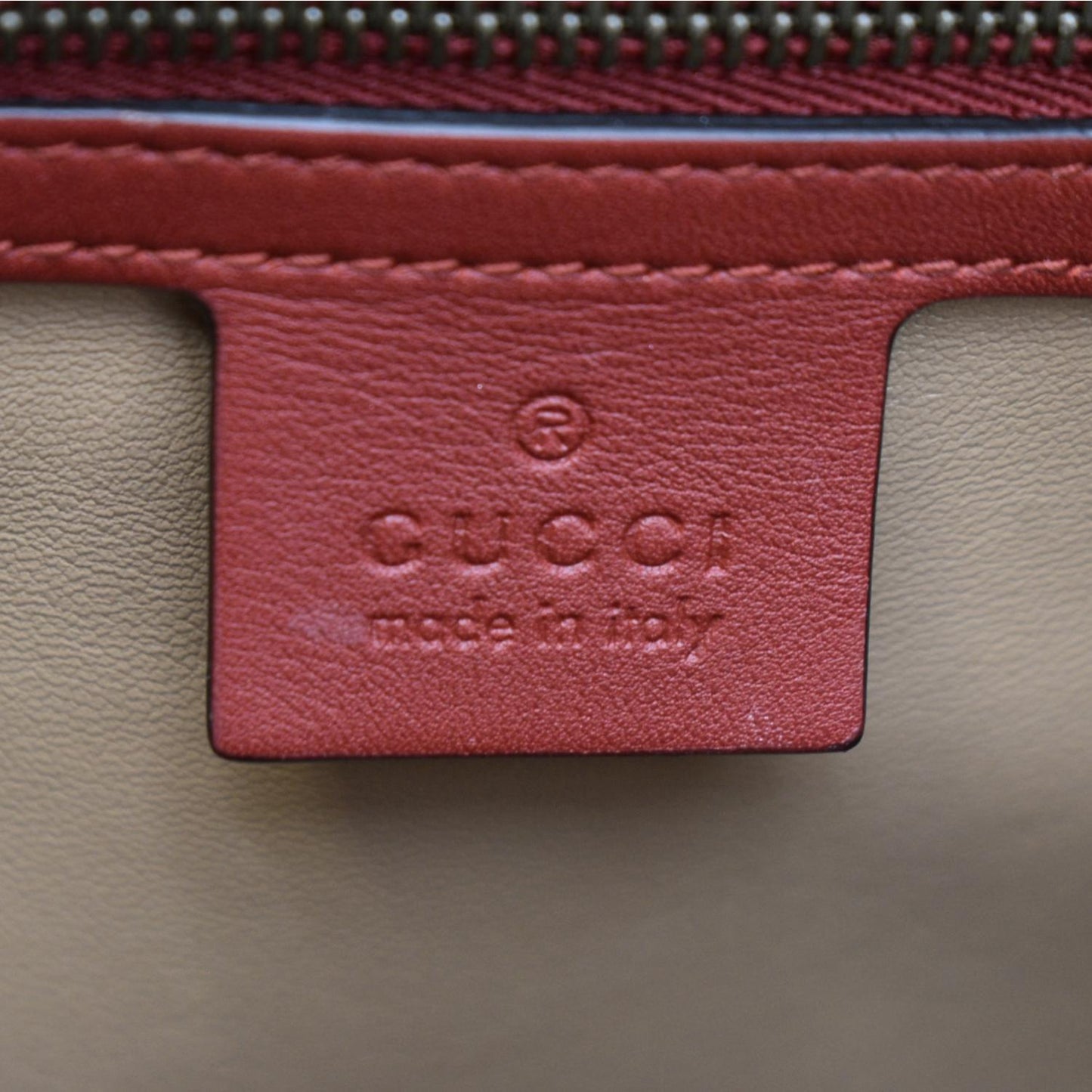 GUCCI Python Osiride  Small Leather Top Handle Shoulder Bag Red 497996