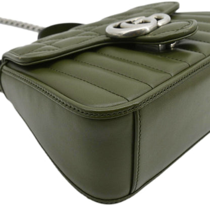 GUCCI GG Marmont Mini Top Handle Crossbody Bag Olive 583571
