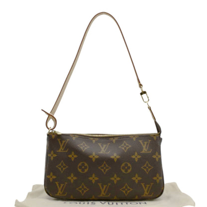 LOUIS VUITTON Pochette Monogram Canvas Accessoires Pouch Brown