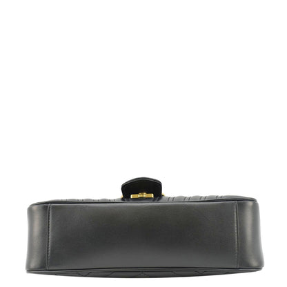 GUCCI GG Marmont Small Matelasse Leather Crossbody Bag Black 443497