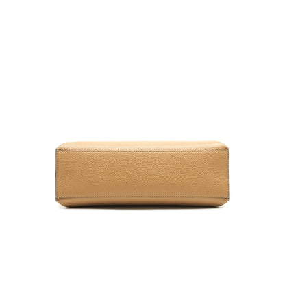 Gucci Bamboo Daily Leather Top Handle Bag Beige