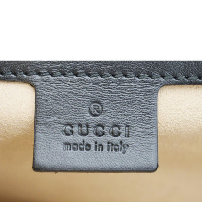 GUCCI GG Marmont Matelasse Chevron Leather Clutch Bag Black 498079