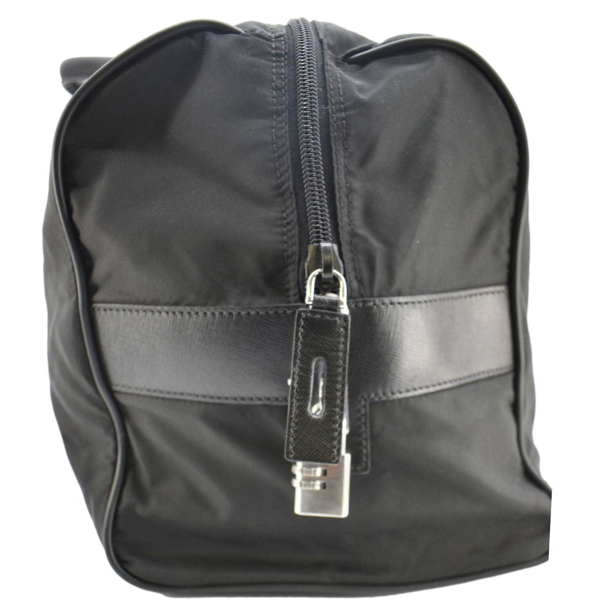 PRADA Re- Nylon Saffiano Leather Viaggio Duffle Bag Black