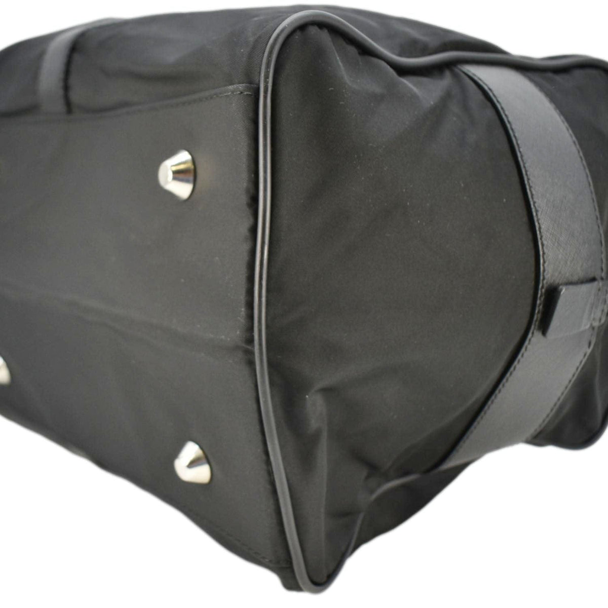 PRADA Re- Nylon Saffiano Leather Viaggio Duffle Bag Black