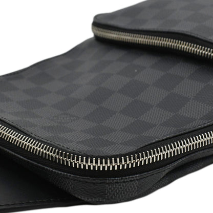 LOUIS VUITTON Avenue Sling Damier Graphite Backpack Bag Black