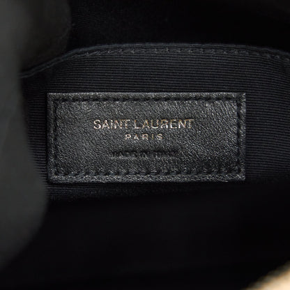 SAINT LAURENT Lou Camera Leather Crossbody Bag Beige