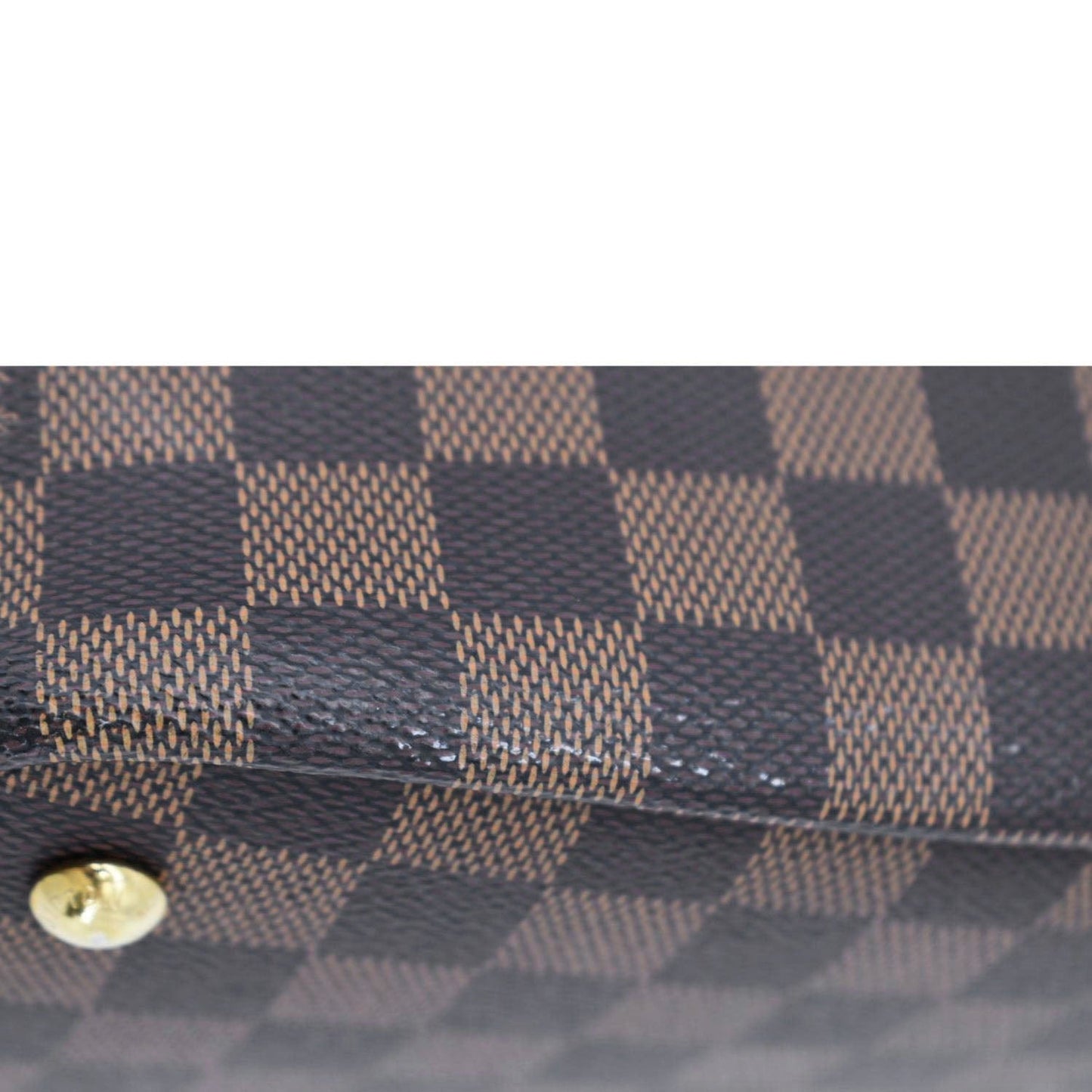 LOUIS VUITTON Kensington Damier Ebene Tote Bag Brown