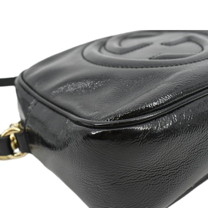 GUCCI Soho Disco Patent Leather Crossbody Bag Black 308364