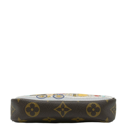 LOUIS VUITTON Christmas Animation Pochette Monogram Canvas Accessoires Pouch Pink