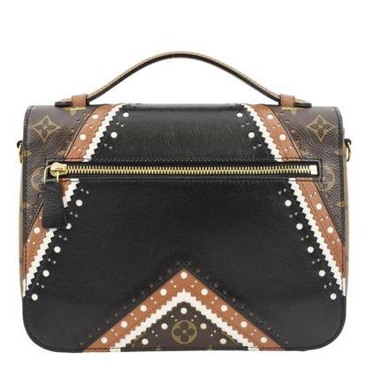 LOUIS VUITTON Metis Pochette Brogue Reverse Monogram Shoulder Bag Black
