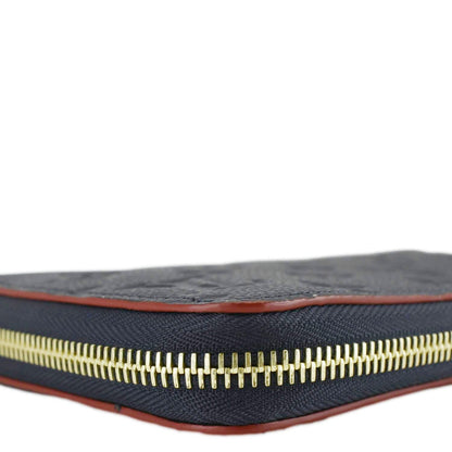 LOUIS VUITTON Clemence Monogram Empreinte Leather Wallet Navy Blue