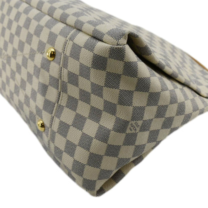 LOUIS VUITTON Artsy MM Damier Azur Hobo Bag White