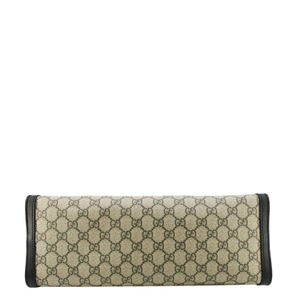 GUCCI Padlock Medium GG Supreme Canvas Shoulder Bag Beige 479197