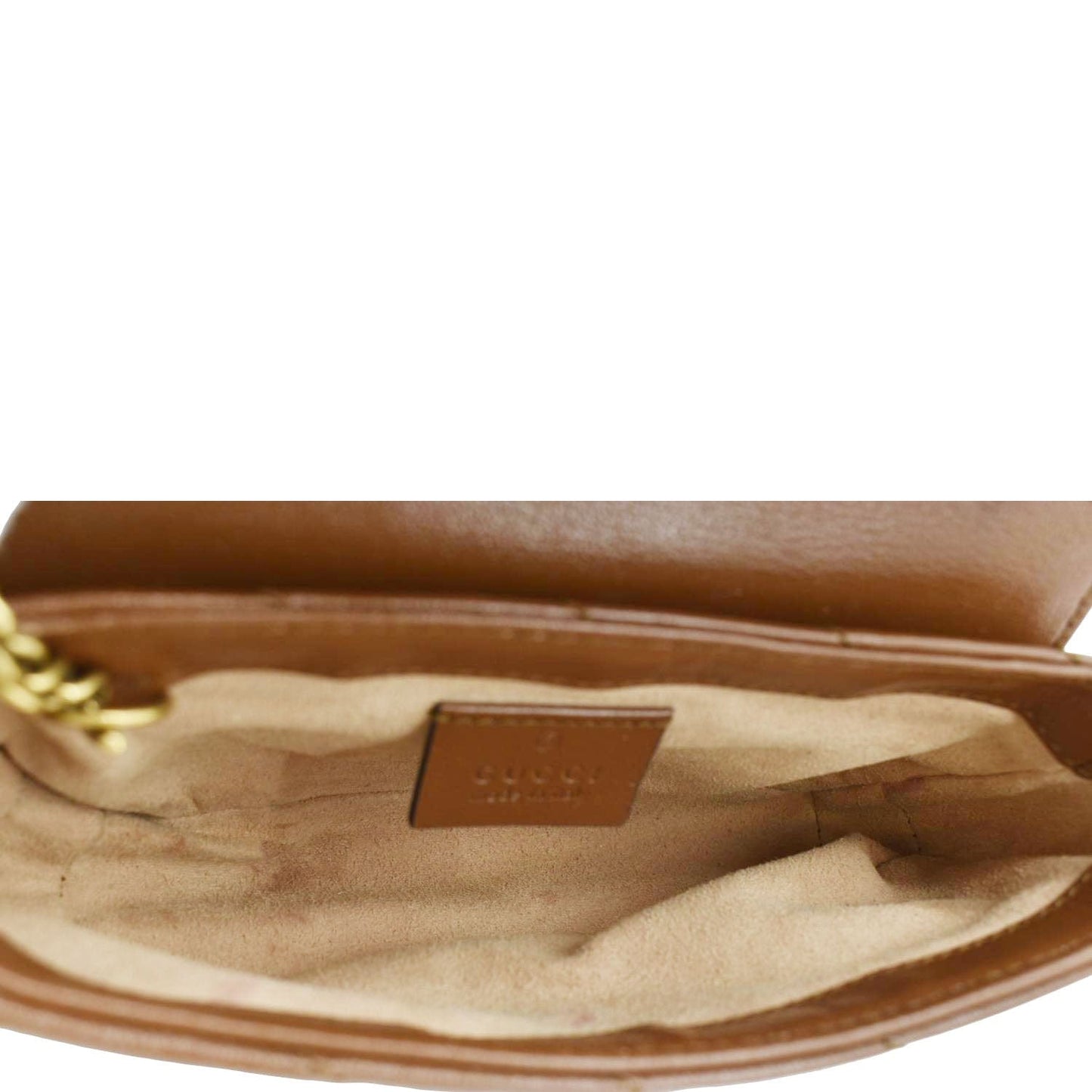 GUCCI GG Marmont Super Mini Matelasse Leather Shoulder Bag Brown 476433