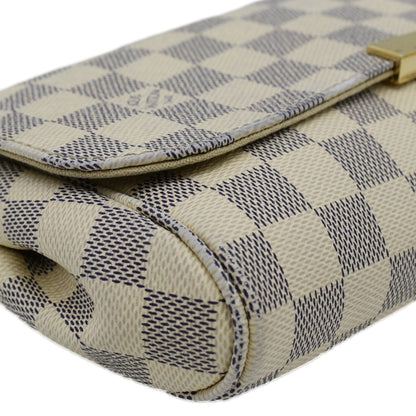 LOUIS VUITTON Favorite MM Damier Azur Crossbody Bag White