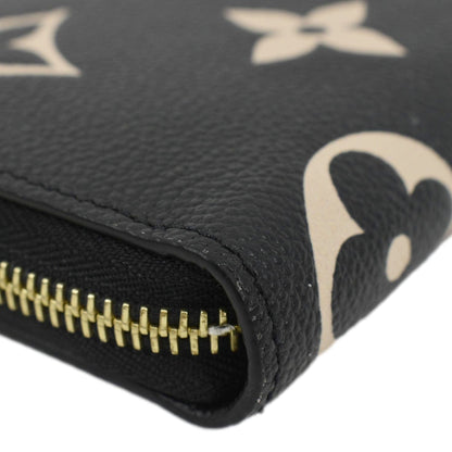 LOUIS VUITTON Zip Around Monogram Empreinte Leather Wallet Bicolor