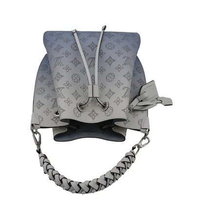 LOUIS VUITTON Muria Mahina Perforated Leather Shoulder Bag Light Blue