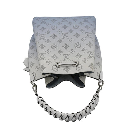 LOUIS VUITTON Muria Mahina Perforated Leather Shoulder Bag Light Blue