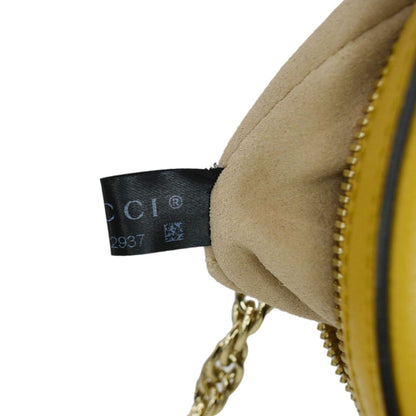 GUCCI Ophidia Mini Flora GG Round Supreme Monogram Web Crossbody Bag Yellow 550618