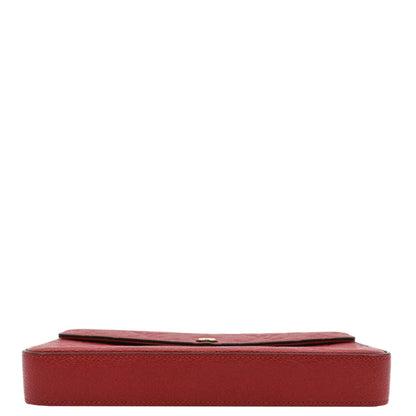 LOUIS VUITTON Felicie Monogram Empreinte Leather Pochette Crossbody Bag Red