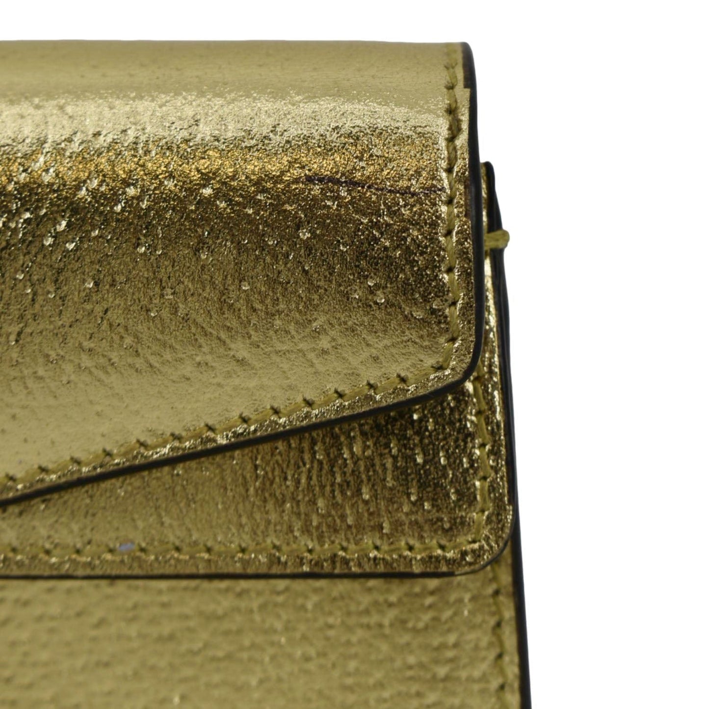 GUCCI Dionysus Super Mini Metallic Leather Crossbody Bag Gold 476432