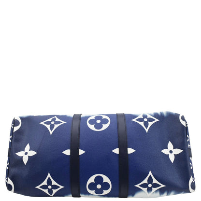 LOUIS VUITTON Keepall 50 Monogram Escale Bandouliere Canvas Travel Bag Blue