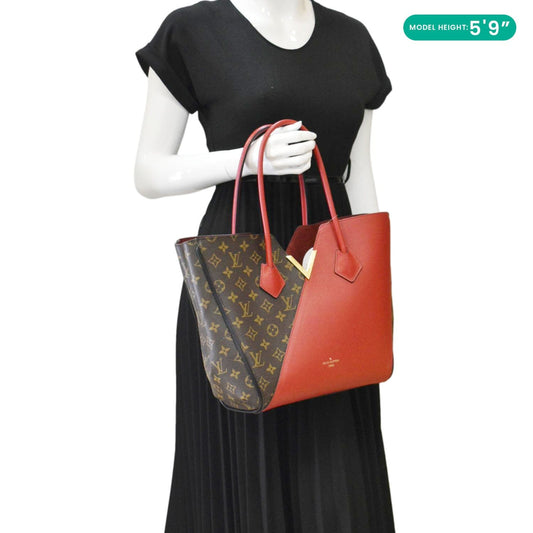 LOUIS VUITTON Kimono MM Monogram Canvas Tote Bag Red